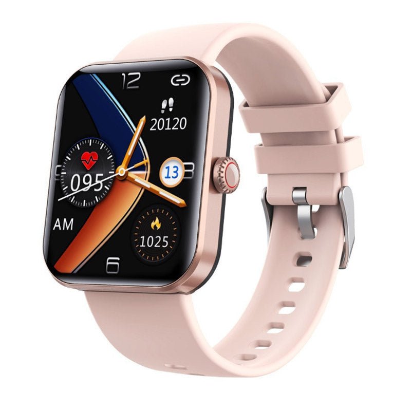 Stijlvol horloge met touchscreen voor real-time bloedsuiker- en hartslagmonitoring, modern en comfortabel ontwerp.