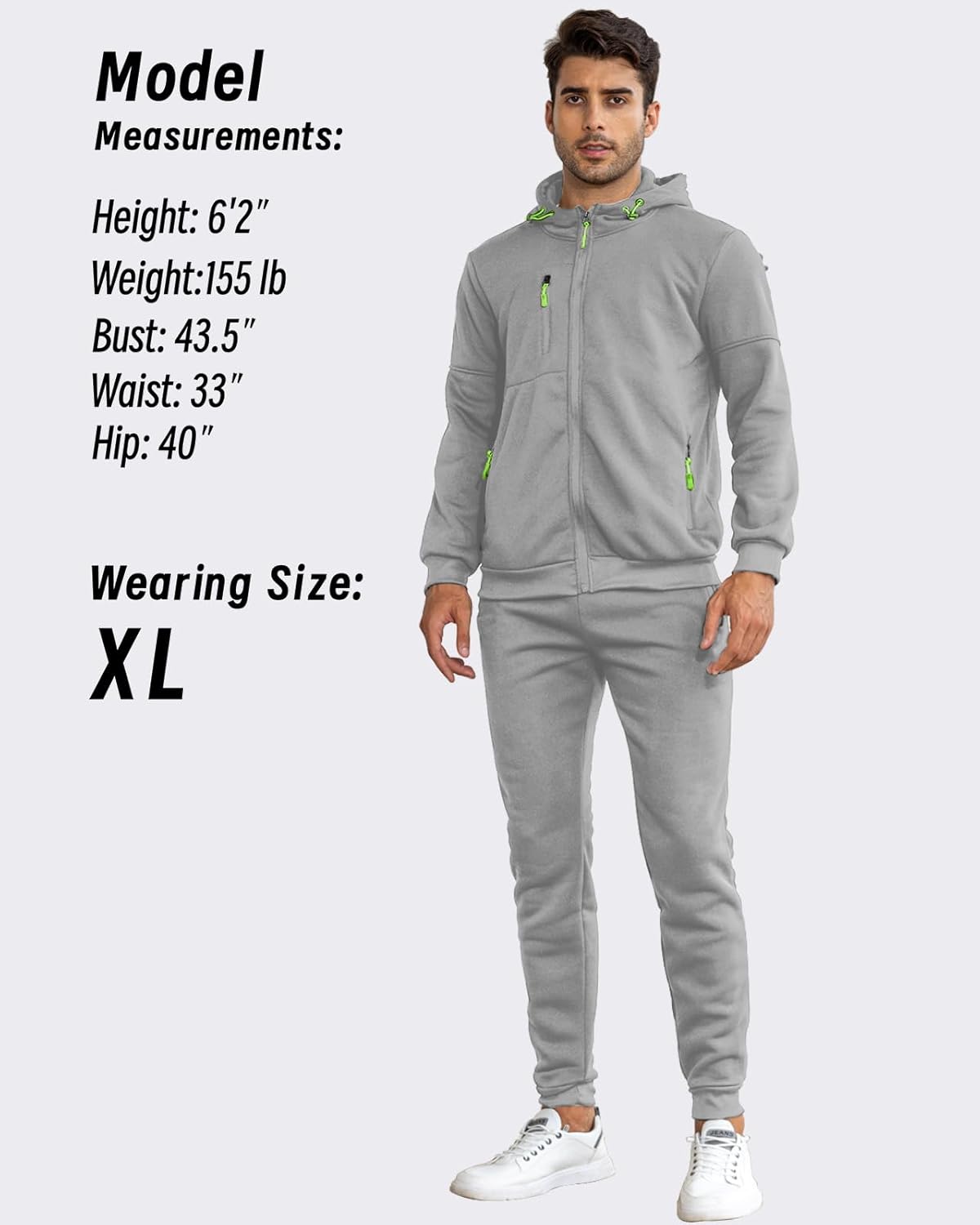 "Stijlvol Jamie trainingspak heren: ademend, grijs/slim-fit pullover en broek, ideaal voor sport en casual wear."