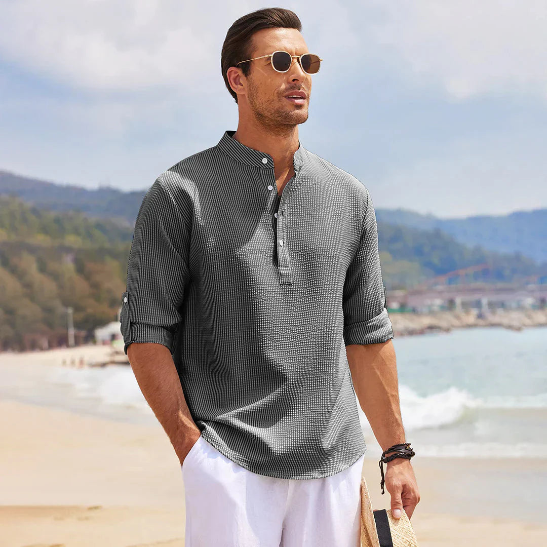 "Stijlvol Zeno herenoverhemd met moderne pasvorm en subtiele details; ideaal voor casual en nette outfits."