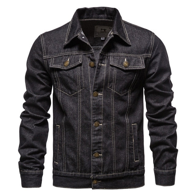 "Stijlvolle heren denim jas met knoopsluiting, praktische zakken en tijdloos ontwerp. Perfecte casual jas voor elke gelegenhe