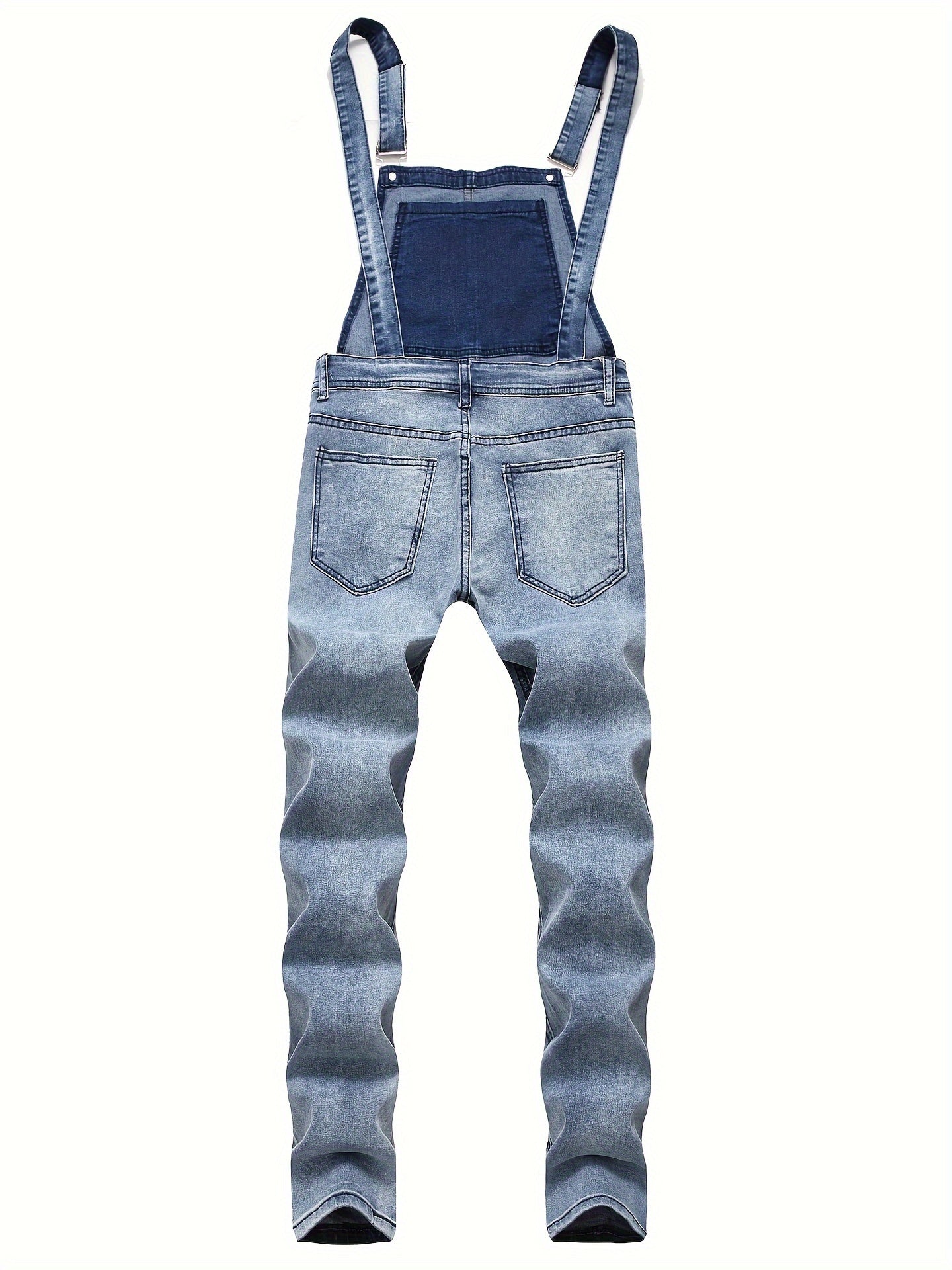 "Stijlvolle heren denim overall, regular fit, van premium katoenmix met raw denim look en effen kleur voor dagelijks gebruik.