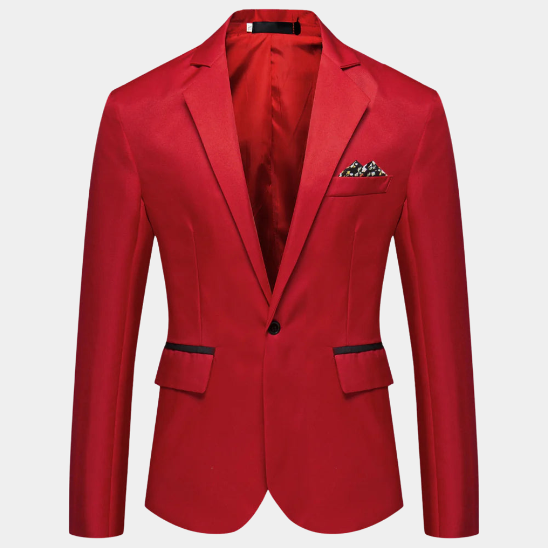 "Stijlvolle herenblazer in luxe polyester, verkrijgbaar in diverse kleuren en maten, voor elke gelegenheid en stijl."