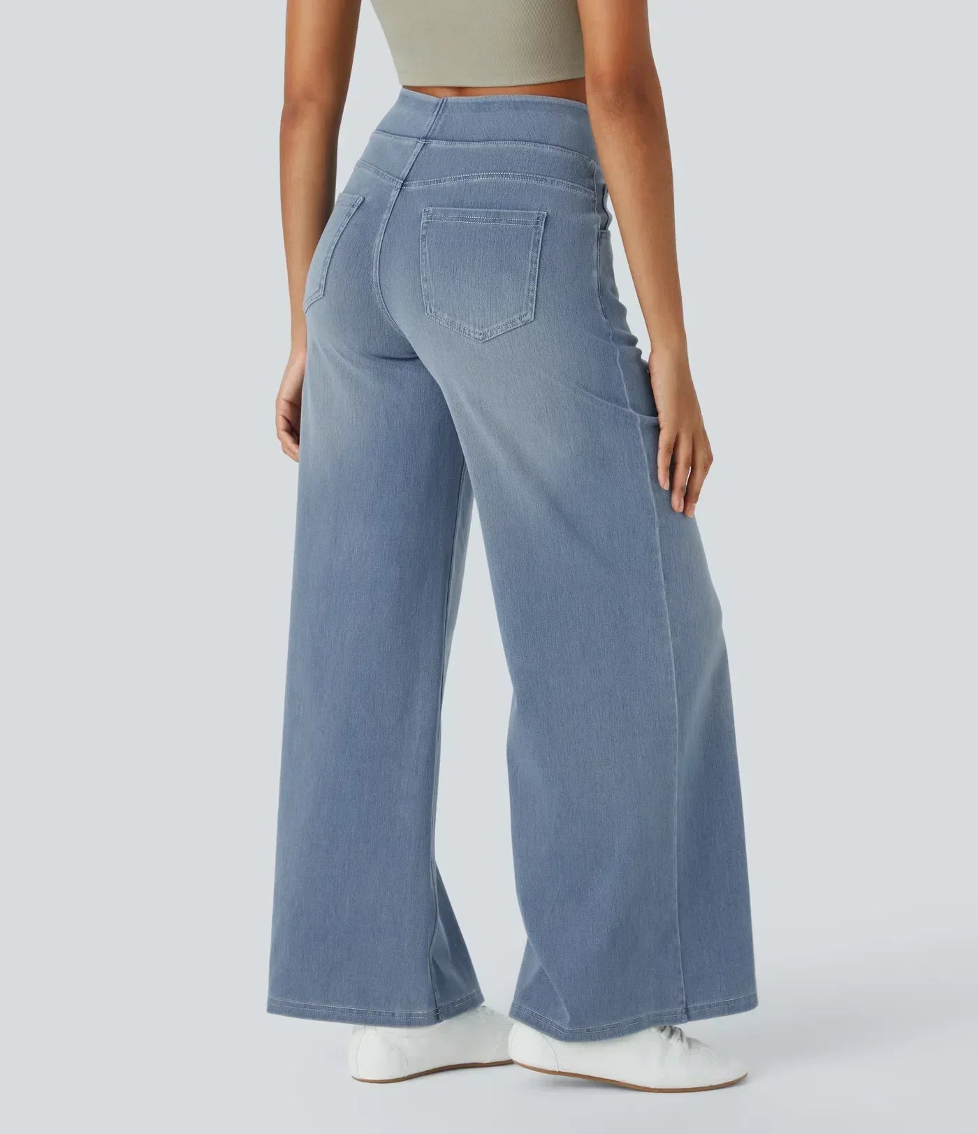 "Stijlvolle hoge taille elastische broek voor dames, flatteuze pasvorm, veelzijdig en comfortabel voor elke gelegenheid."
