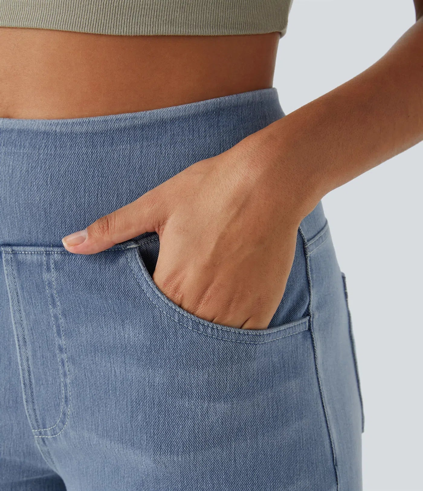 "Stijlvolle hoge taille elastische broek voor dames, flatteuze pasvorm, veelzijdig en comfortabel voor elke gelegenheid."