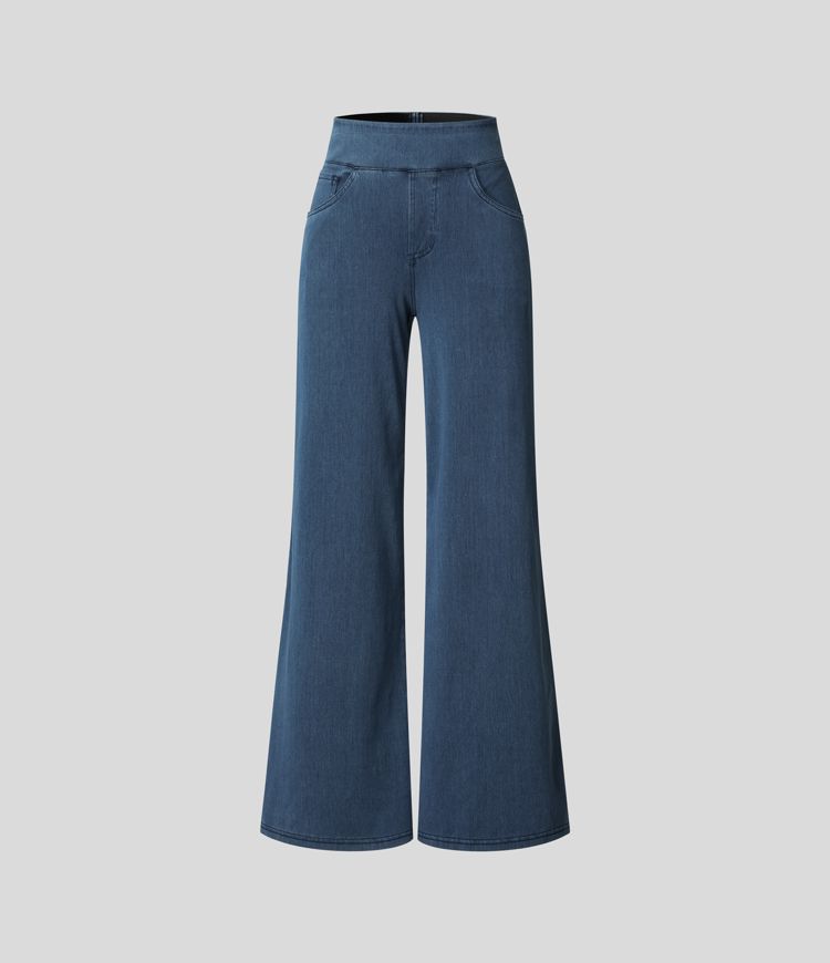 "Stijlvolle hoge taille elastische broek voor dames, flatteuze pasvorm, veelzijdig en comfortabel voor elke gelegenheid."