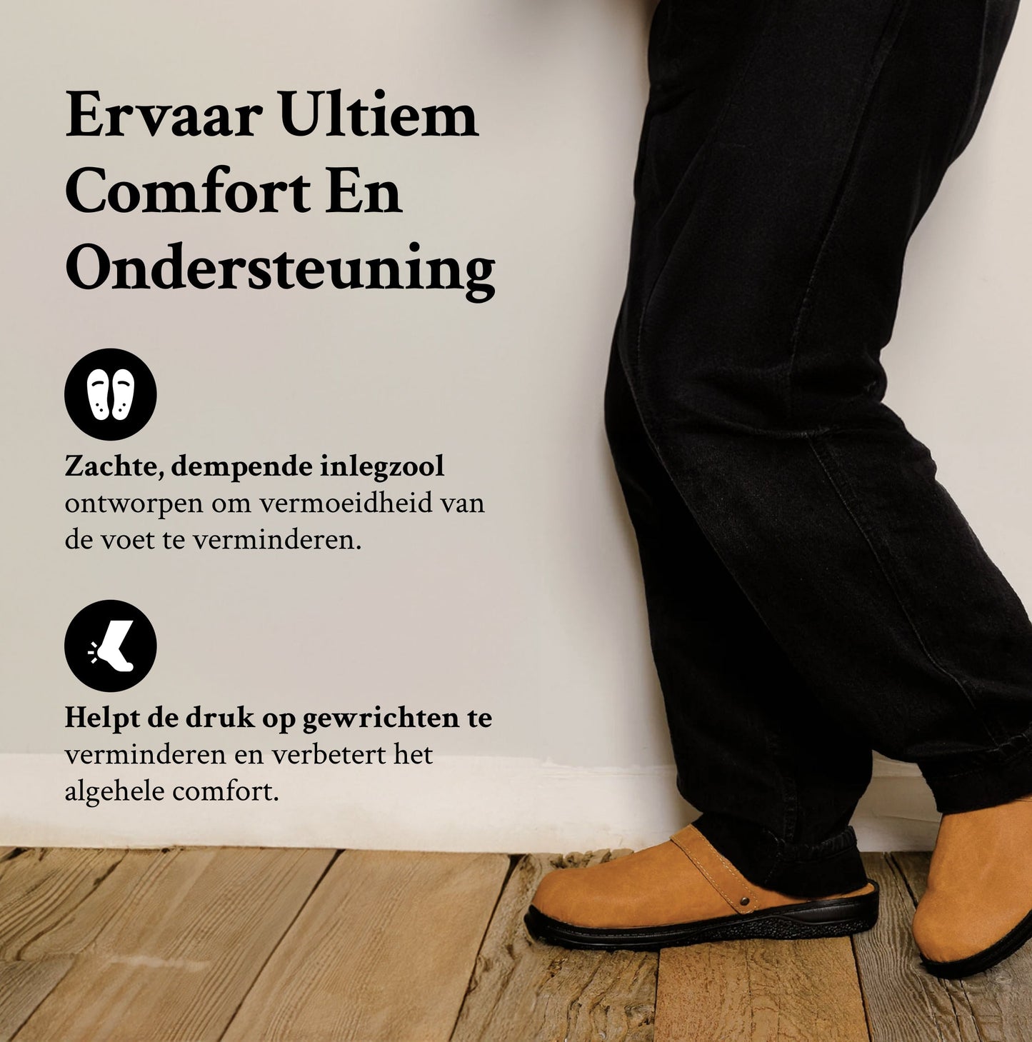 "Stijlvolle orthopedische leren herenpantoffels met verstelbare band en antislipzool in luxe, ademend materiaal."