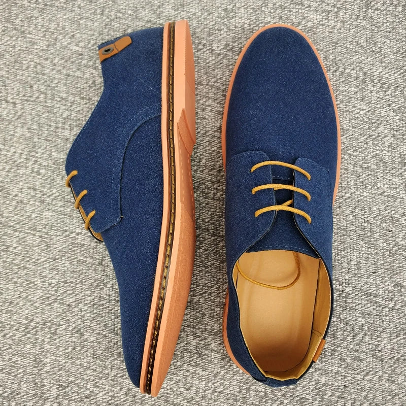 "Stijlvolle suède leren oxford herenschoenen, ademend, met bruine afwerking en antislipzool voor luxe en comfort."