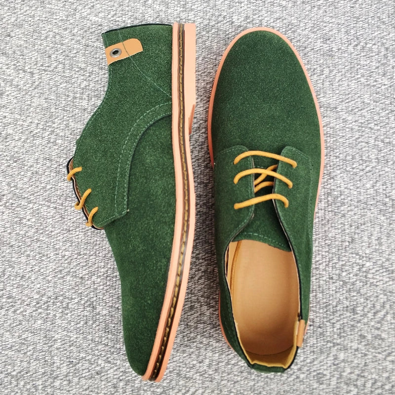 "Stijlvolle suède leren oxford herenschoenen, ademend, met bruine afwerking en antislipzool voor luxe en comfort."