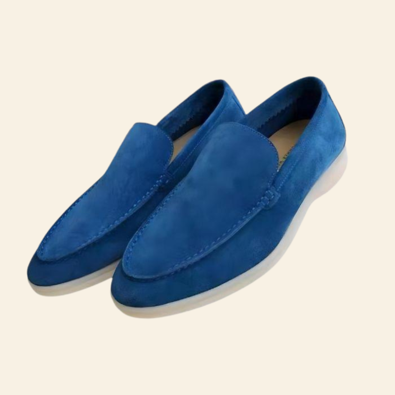 "Stijlvolle suède loafers dames, slip-on design, luxe en comfortabel met flexibele rubberen zool, ideaal voor elke dag."