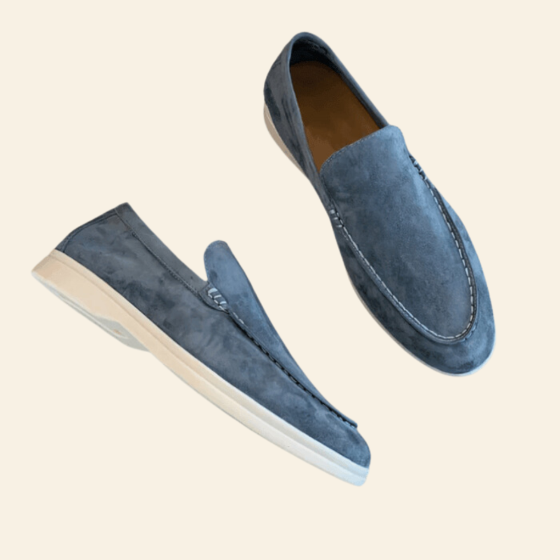 "Stijlvolle suède loafers dames, slip-on design, luxe en comfortabel met flexibele rubberen zool, ideaal voor elke dag."