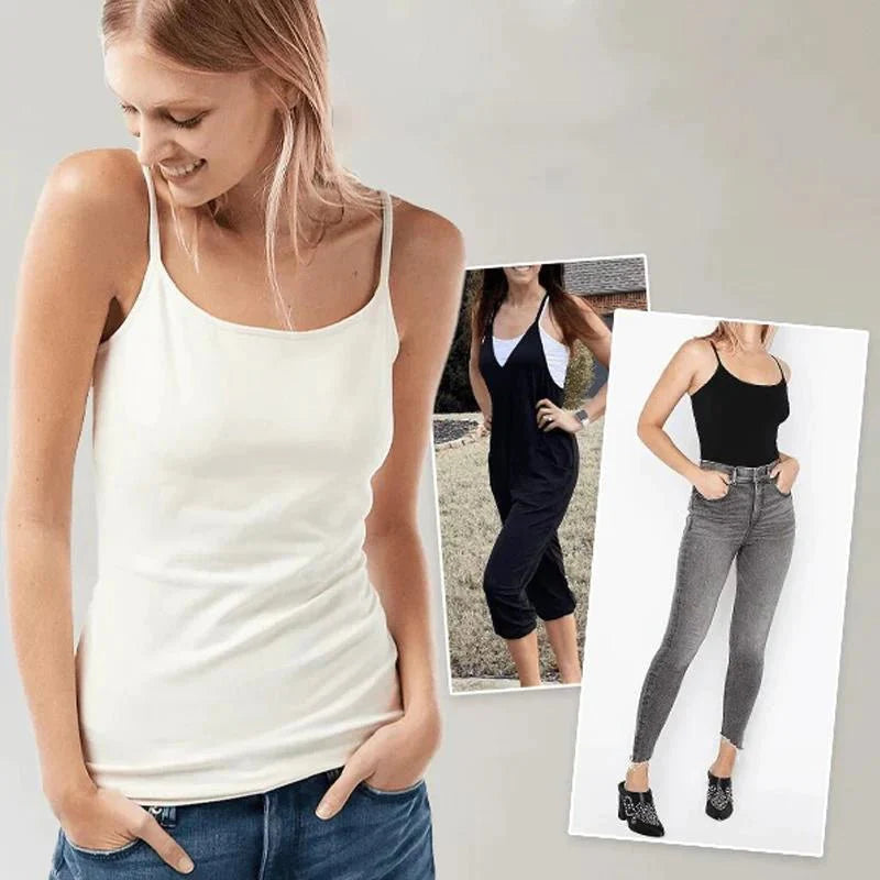 "Stijlvolle top met ingebouwde BH, verstelbare bandjes, in diverse kleuren voor comfortabele en veelzijdige outfits."