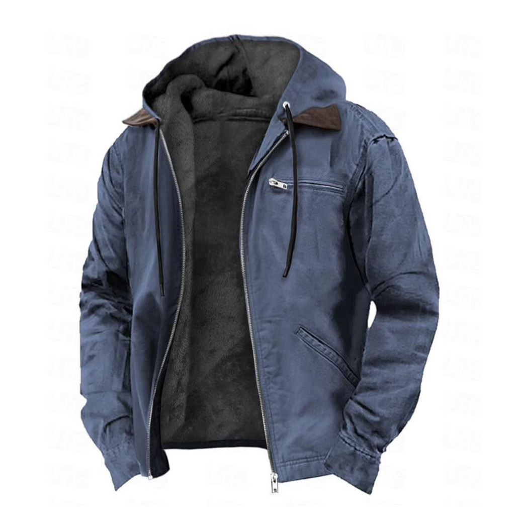 "Stijlvolle Tristan herfstjas heren in bruin met capuchon, katoenmix, koordsluiting en praktische zakken, ideaal voor herfst.