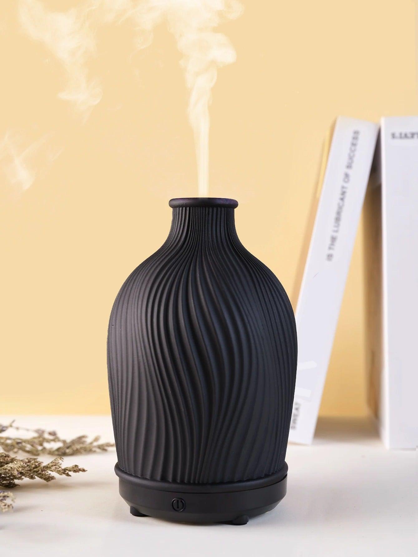 "Stijlvolle ultrasone aroma diffuser in vaasvorm, bohemian stijl, creëert rust en esthetiek in moderne interieurs."