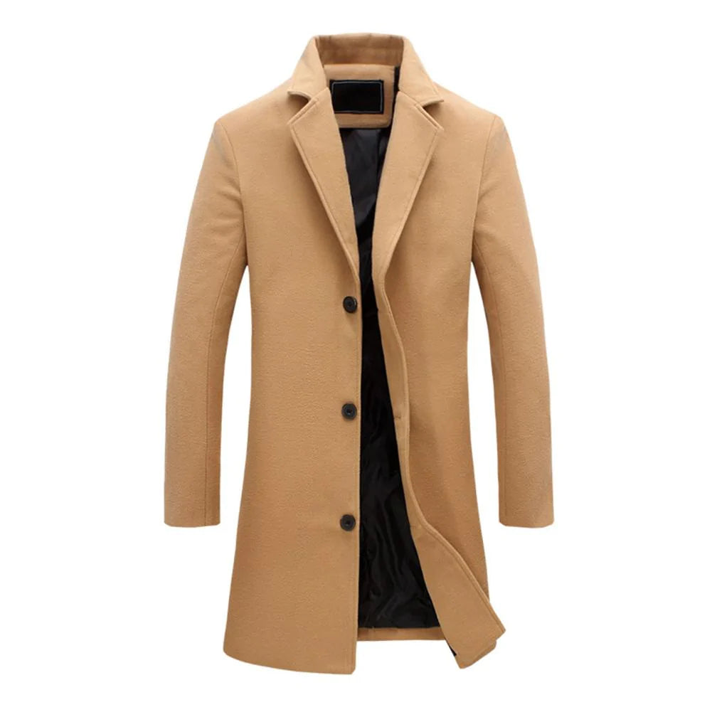 "Stijlvolle, warme lange parka jas voor heren, verkrijgbaar in zwart, beige, lichtgrijs; biedt elegantie en functionaliteit."