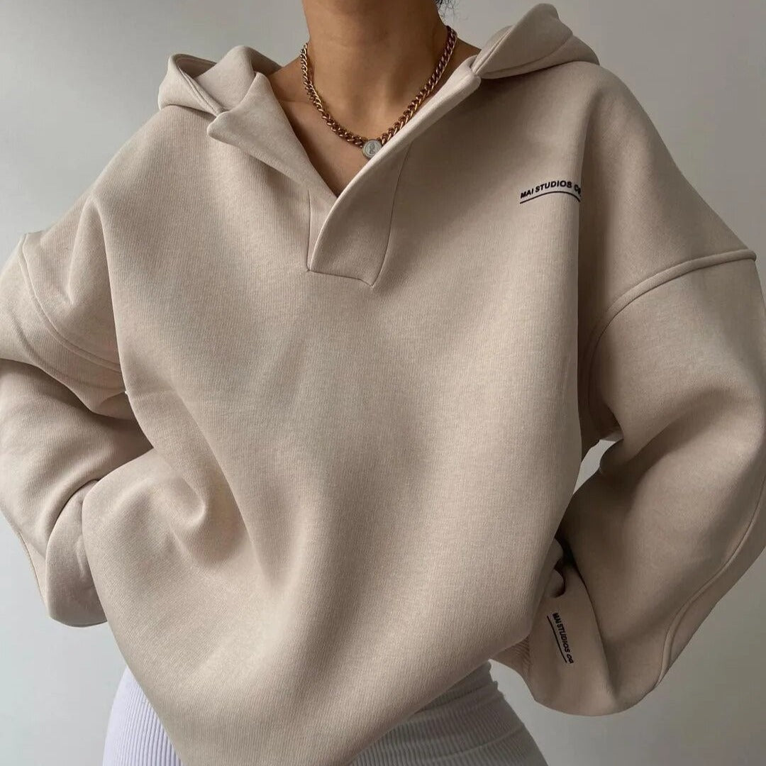 Stijlvolle warme trui van zachte merinowol, oversized pasvorm, perfect voor chique vrouwen in koud weer.