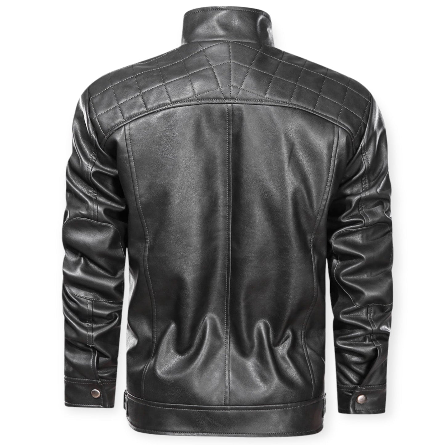 "Stoer leren jack met meerdere zakken, zwart of bruin, voor dames. Perfect voor elke gelegenheid, met robuust design."
