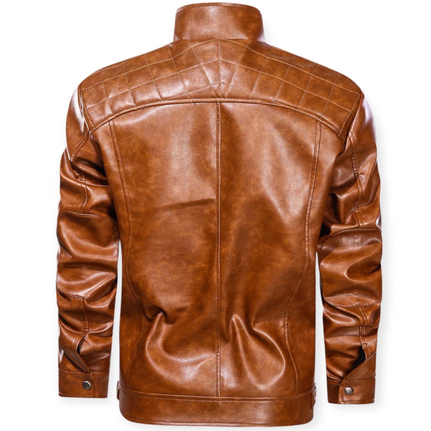 "Stoer leren jack met meerdere zakken, zwart of bruin, voor dames. Perfect voor elke gelegenheid, met robuust design."