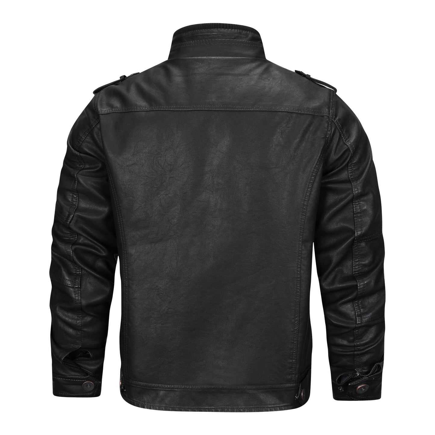 "Stoere zwarte leren jas voor heren met tijdloos design en duurzame pasvorm, perfect voor elke gelegenheid."