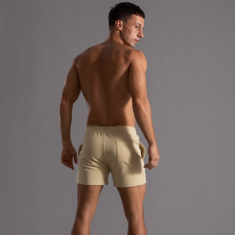 "Super-stretch fitness shorts voor heren, flexibel ontwerp in donkergrijs, perfect voor workouts en comfort"