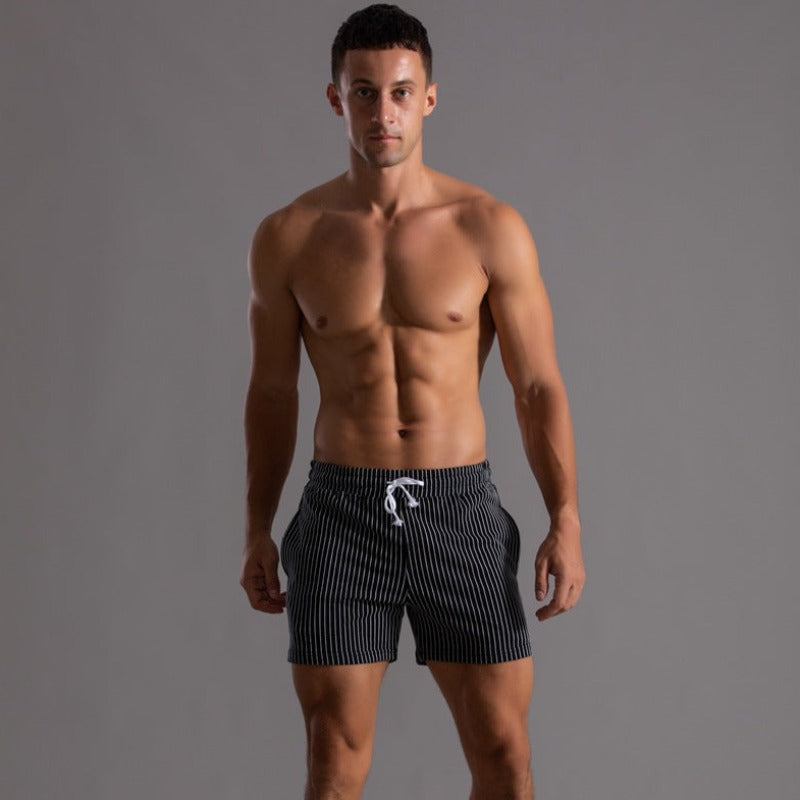 "Super-stretch fitness shorts voor heren, flexibel ontwerp in donkergrijs, perfect voor workouts en comfort"