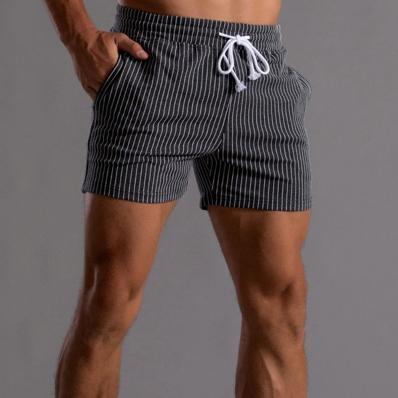 "Super-stretch fitness shorts voor heren, flexibel ontwerp in donkergrijs, perfect voor workouts en comfort"
