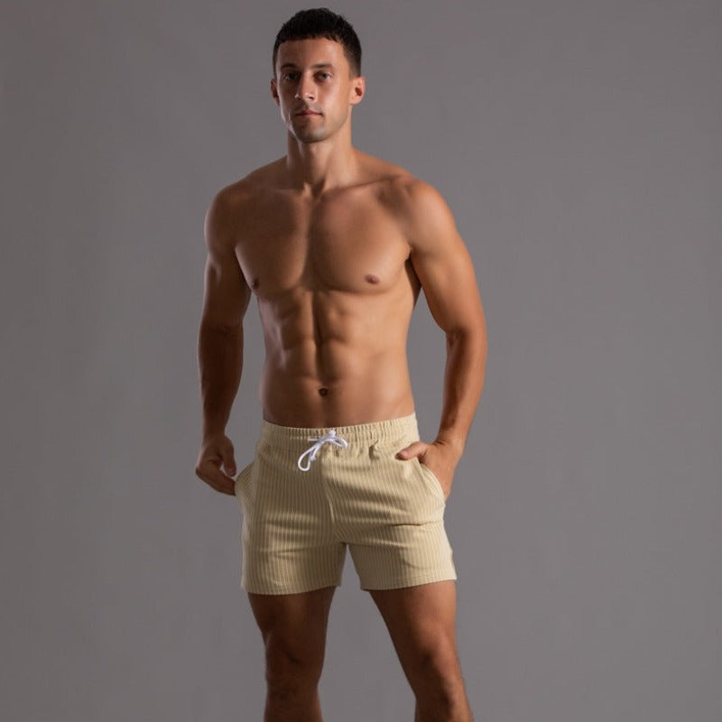"Super-stretch fitness shorts voor heren, flexibel ontwerp in donkergrijs, perfect voor workouts en comfort"