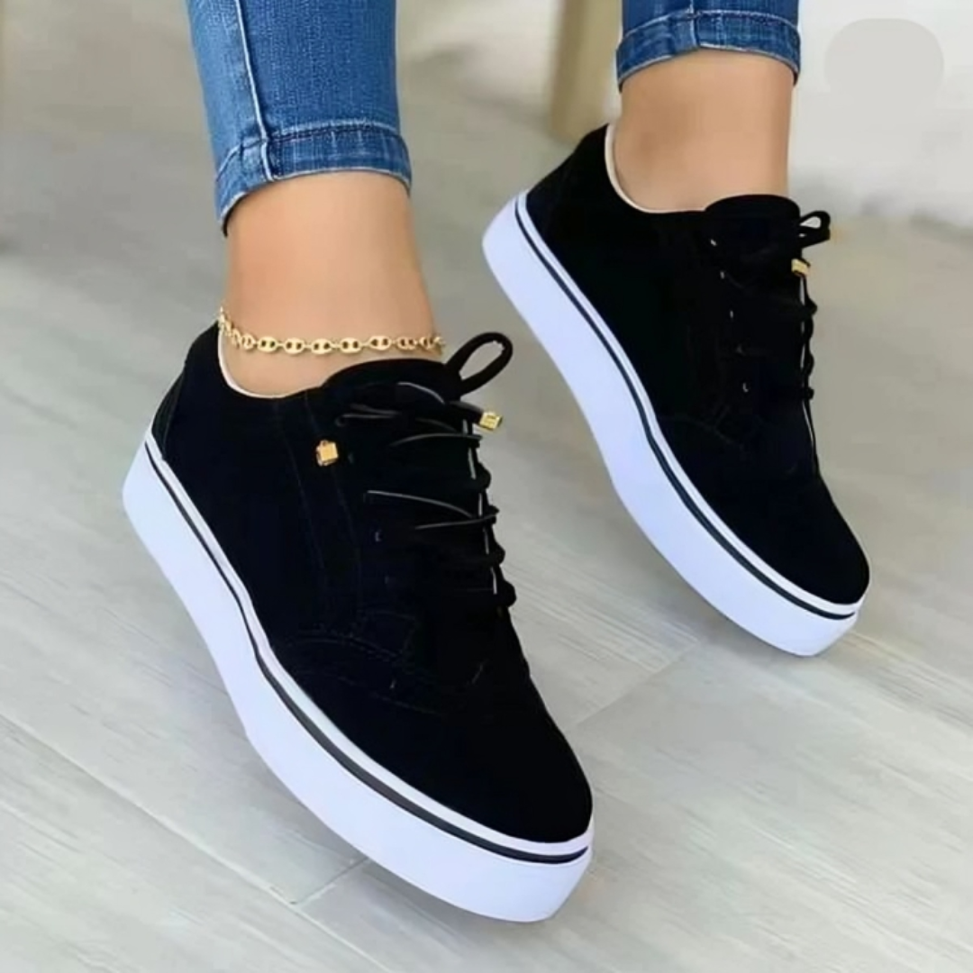 Trendy orthopedische damessneakers Fenna, stijlvol design, beschikbaar in blauw, bruin, groen, wit, zwart. Comfort voor elke