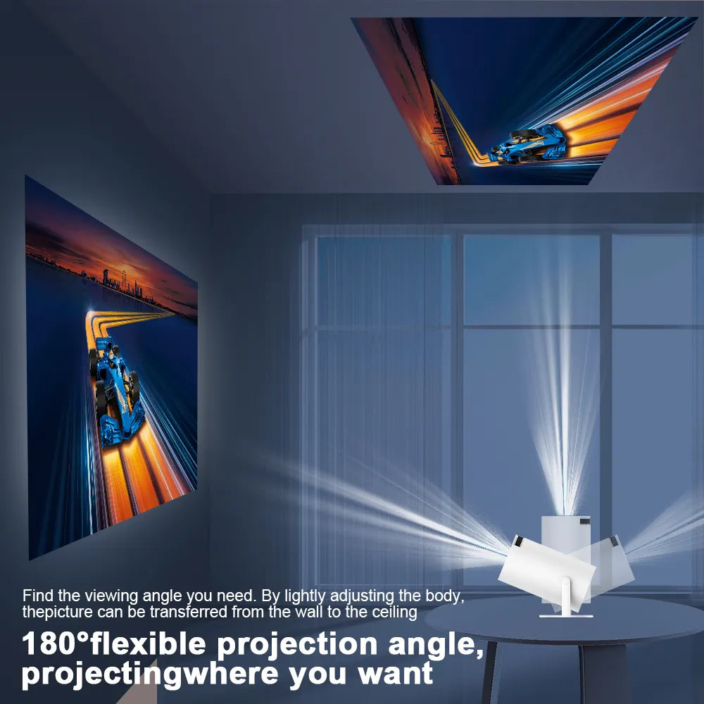"Ultra HD projector met strak ontwerp, compact en draagbaar. Verbluffende helderheid, geschikt voor elk interieur."
