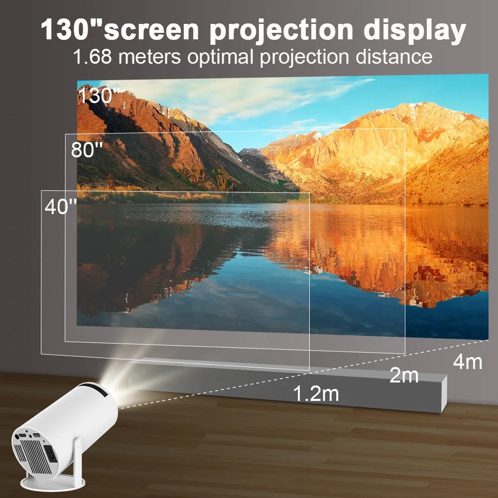 "Ultra HD projector met strak ontwerp, compact en draagbaar. Verbluffende helderheid, geschikt voor elk interieur."