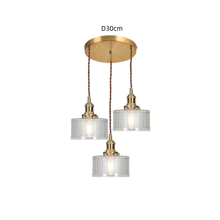 "Verstelbare vintage glazen hanglamp met chique uitstraling voor elegante interieurverlichting. Diameter 30 cm, hoogte 50-100