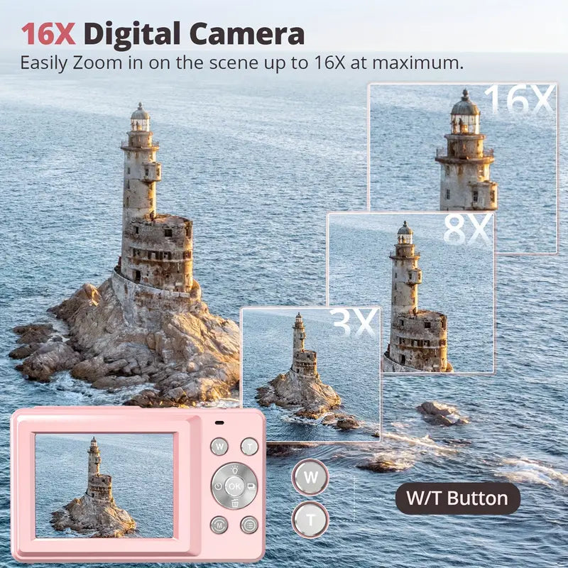 "Vintage digitale camera met retro ontwerp, 1080p resolutie, compact formaat, perfect voor nostalgische foto- en videografie.
