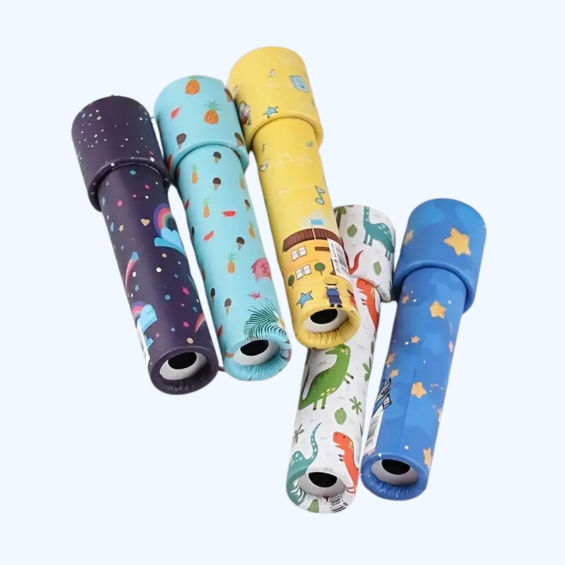"Vintage kaleidoscoop speelgoed set van 18 stuks, kleurrijke patronen, ideaal voor feestjes, educatief en creatief voor kinde