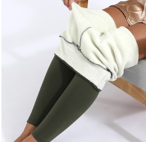 "Warme fleecelegging voor de winter, hoge taille, zwart, flatterend en comfortabel, geschikt tot -15 graden, dameskleding."