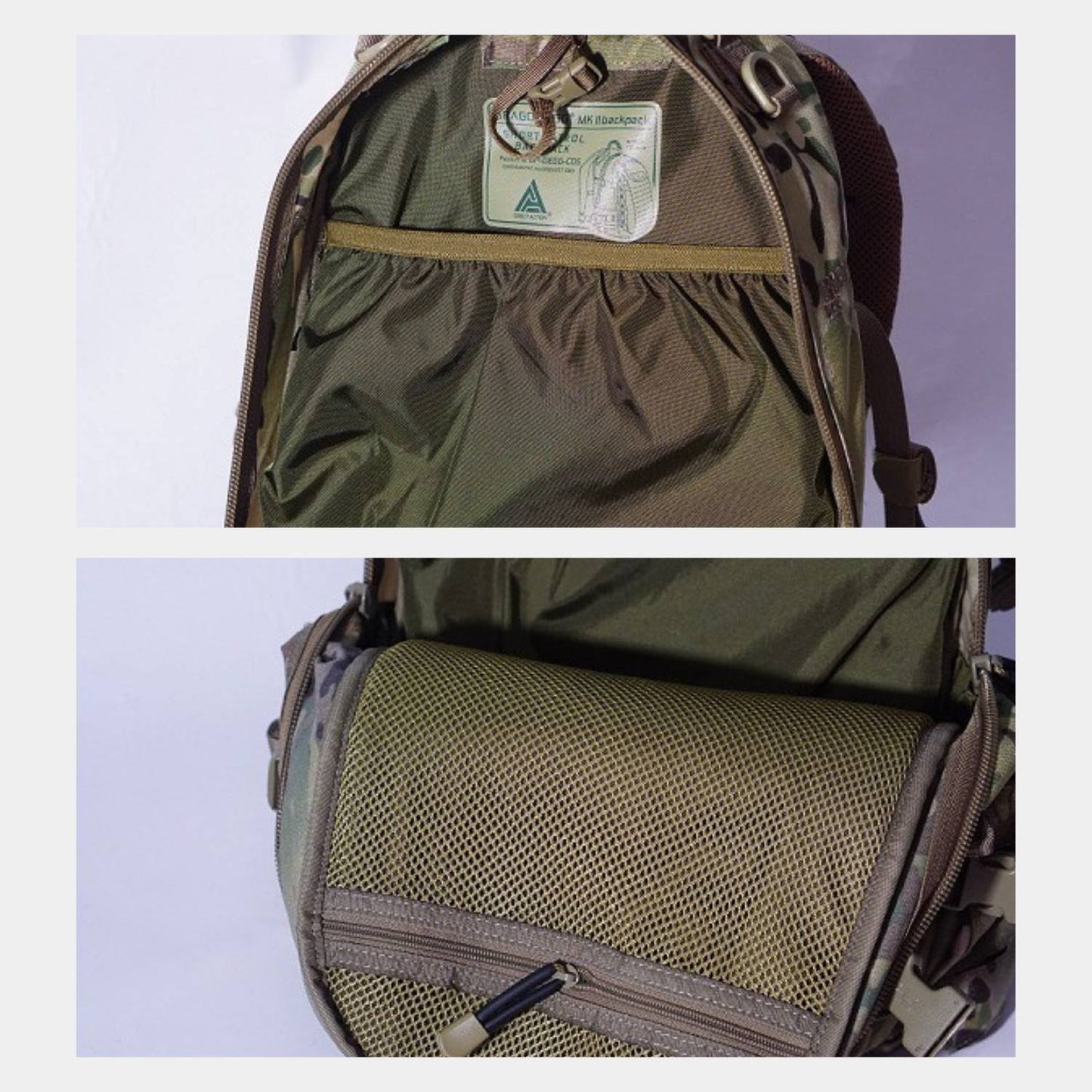 Waterdichte tactische rugzak voor dames, 45-50L, beige, met meerdere vakken, ideaal voor avontuur en dagelijks gebruik.