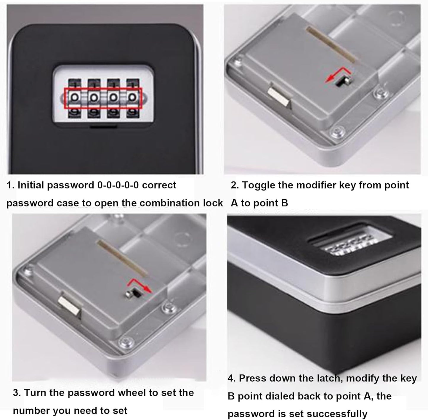 "Weerbestendige key lock box voor buiten, robuust en instelbare code, biedt beveiliging voor meerdere sleutels."