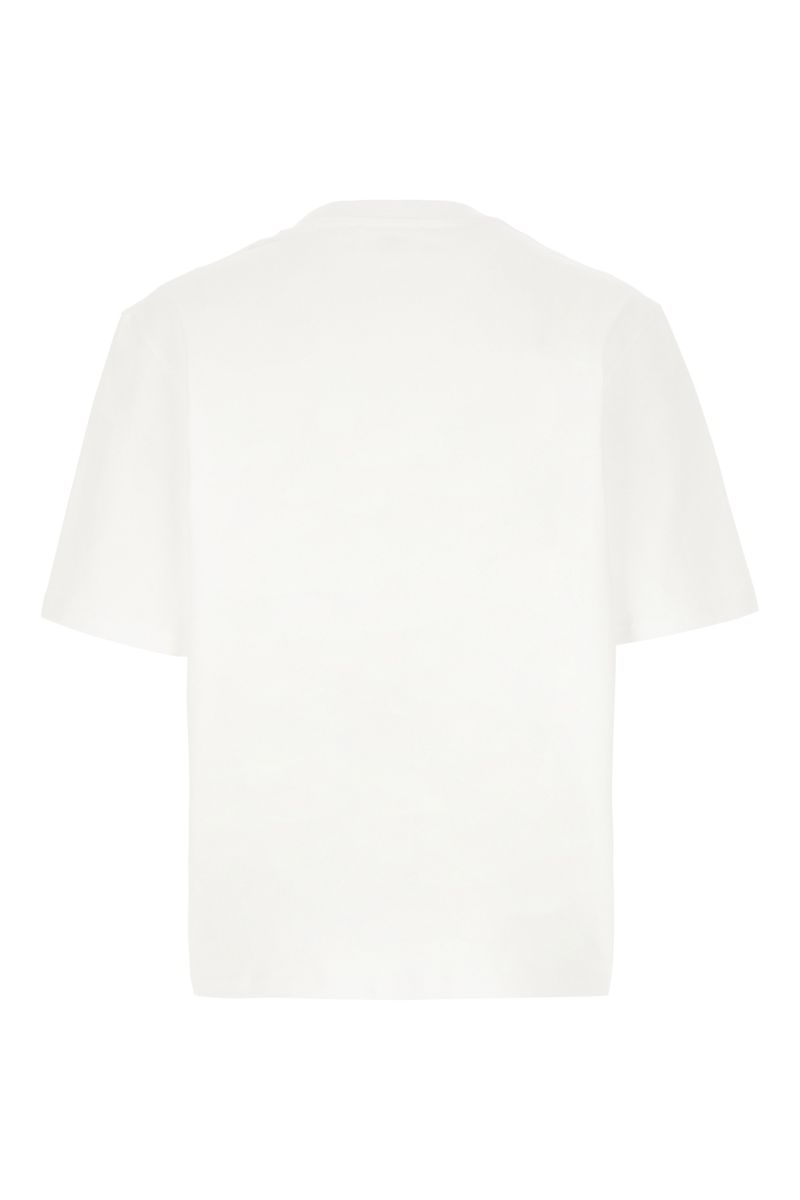 Wit heren T-shirt van 100% katoen, klassieke pasvorm, korte mouwen en minimalistisch borduurwerk voor alle gelegenheden.