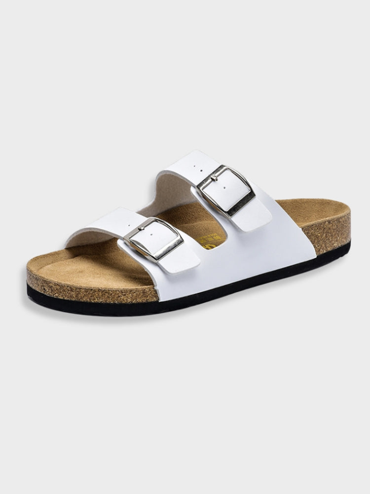 "Witte Adrien Sandalen van imitatieleer, stijlvol en comfortabel met ergonomische ondersteuning, perfect voor zomeroutfits."
