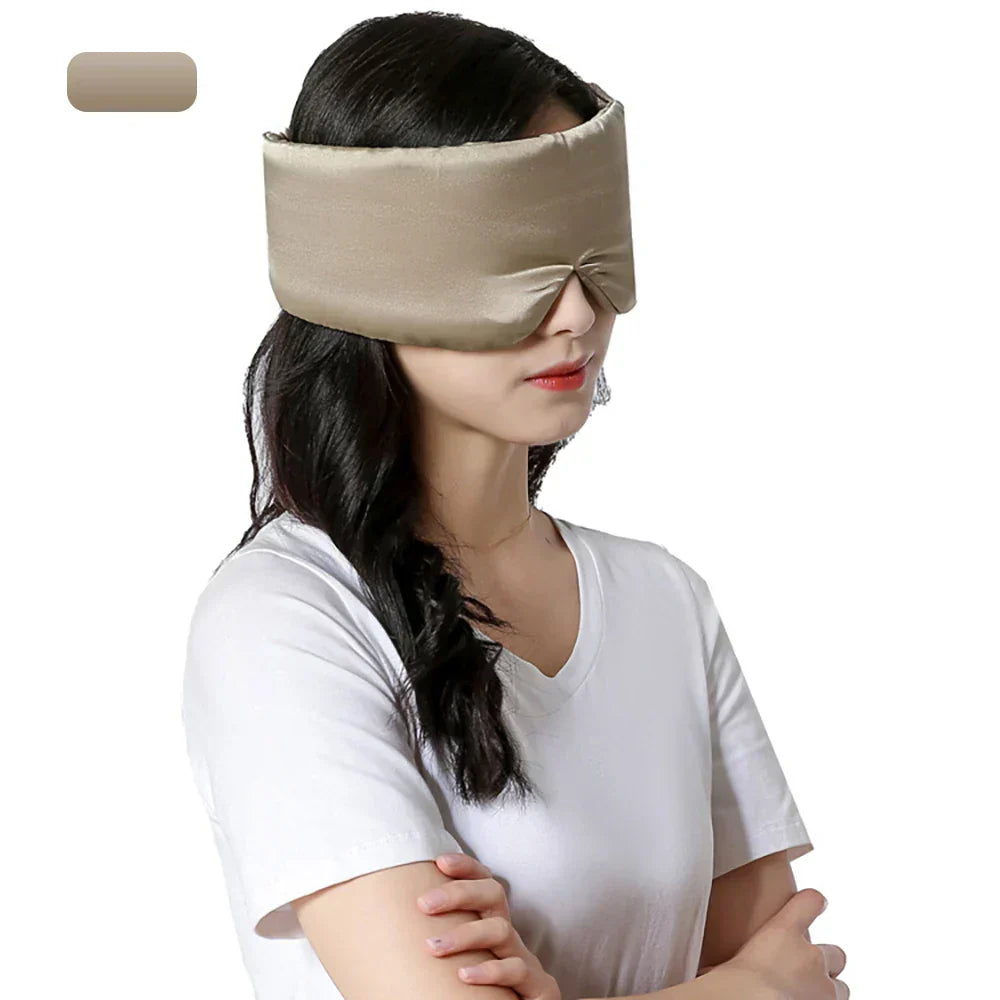 "Zacht mulberry zijde slaapmasker, luxe comfort, blokkeert licht effectief, verstelbare band, ideaal voor vrouwen."