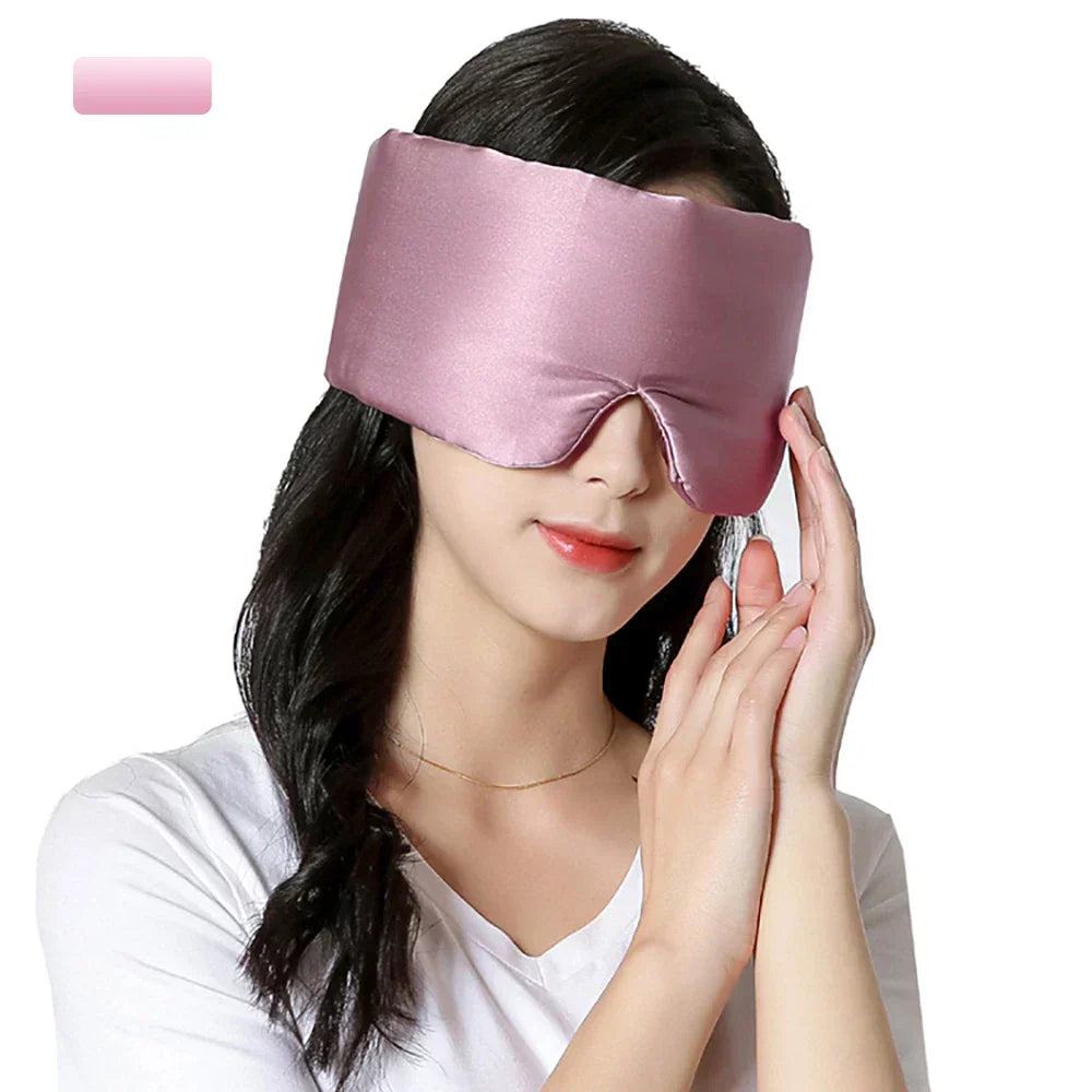 "Zacht mulberry zijde slaapmasker, luxe comfort, blokkeert licht effectief, verstelbare band, ideaal voor vrouwen."