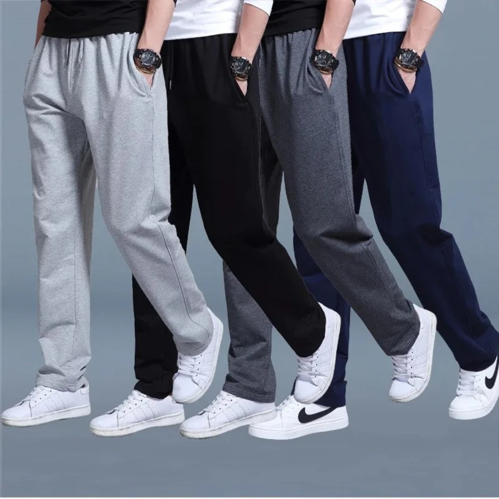 "Zomerse heren joggingbroek in oversized stijl, katoenmix, met elastische tailleband en trekkoord voor optimaal comfort."