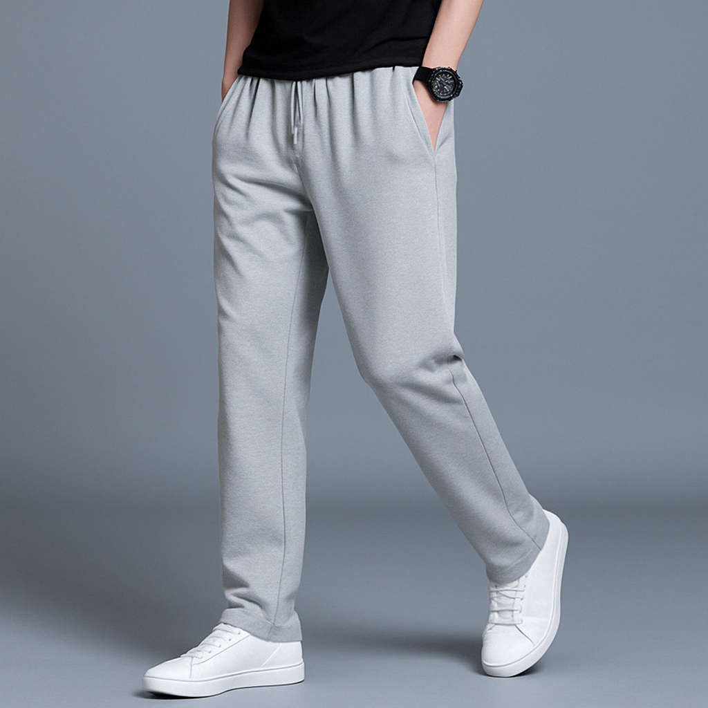 "Zwarte, donkerblauwe, donkergrijze en lichtgrijze joggingbroek voor heren, comfortabel met elastische taille en trekkoord"