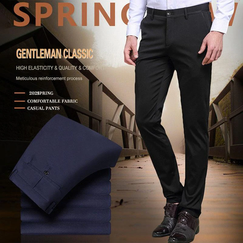 Zwarte heren stretch pantalon Jones. Stijlvolle en comfortabele broek voor business of casual look.