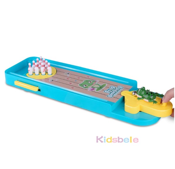 Minibowlingspel voor kinderen en familie, een draagbaar educatief binnenspel.