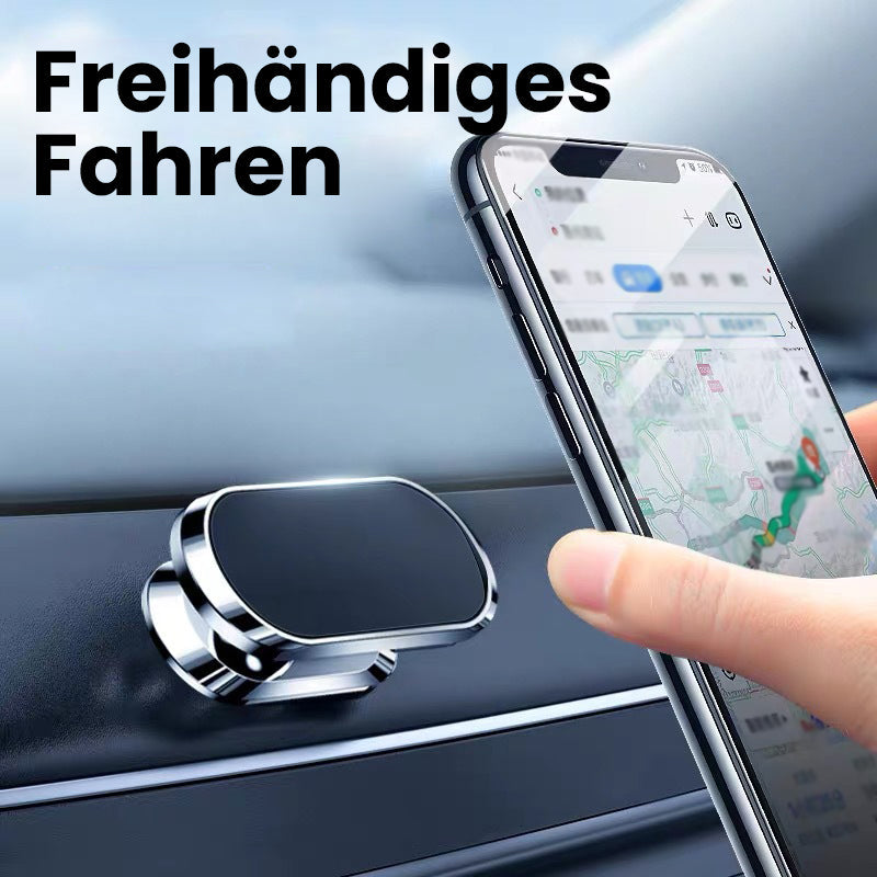 Zilveren magnetische autohouder voor telefoons, universeel, biedt stabiele navigatie.