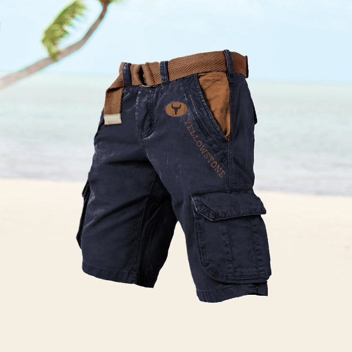 Moderne heren shorts met cargozakken. Praktische en stijlvolle korte broek voor comfort en functionaliteit.
