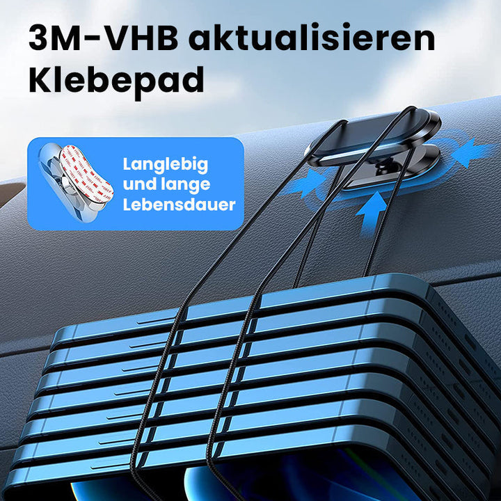 Veilige en universele magnetische telefoonhouder, grijs, zilver, voor onderweg navigeren.
