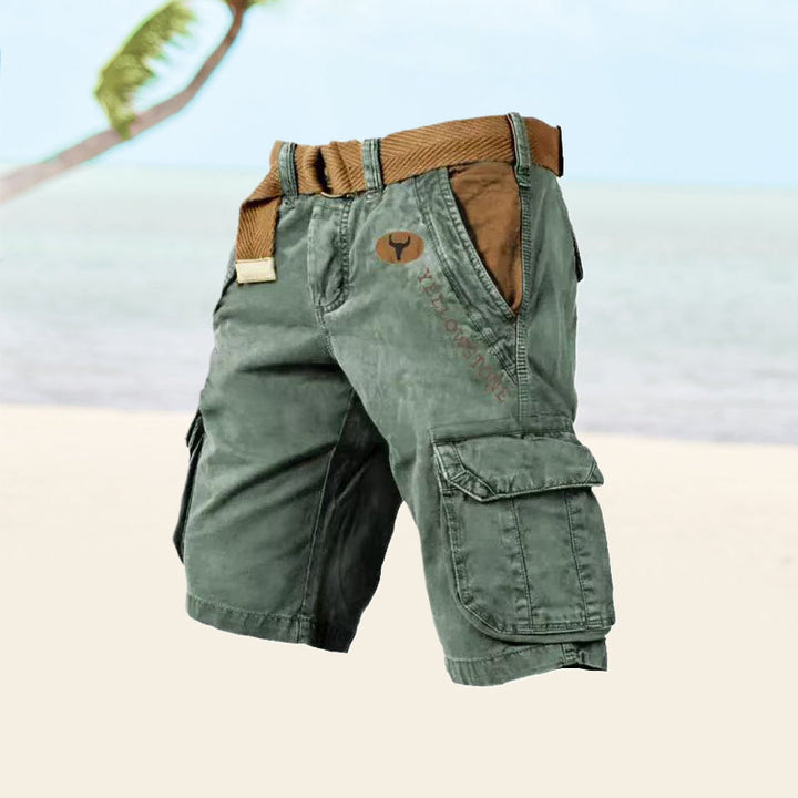 Veelzijdige heren cargoshorts Ethan. Ideaal voor vrije tijd, zomerse mode en buitenactiviteiten, met handige zakken.