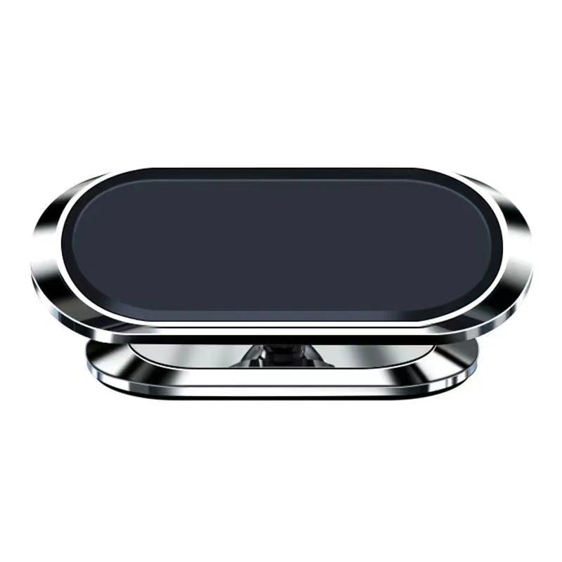 Compacte grijze magnetische autohouder voor universele smartphones, eenvoudig te plaatsen.