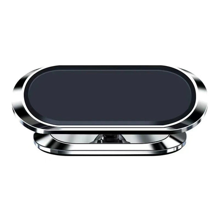 Compacte grijze magnetische autohouder voor universele smartphones, eenvoudig te plaatsen.