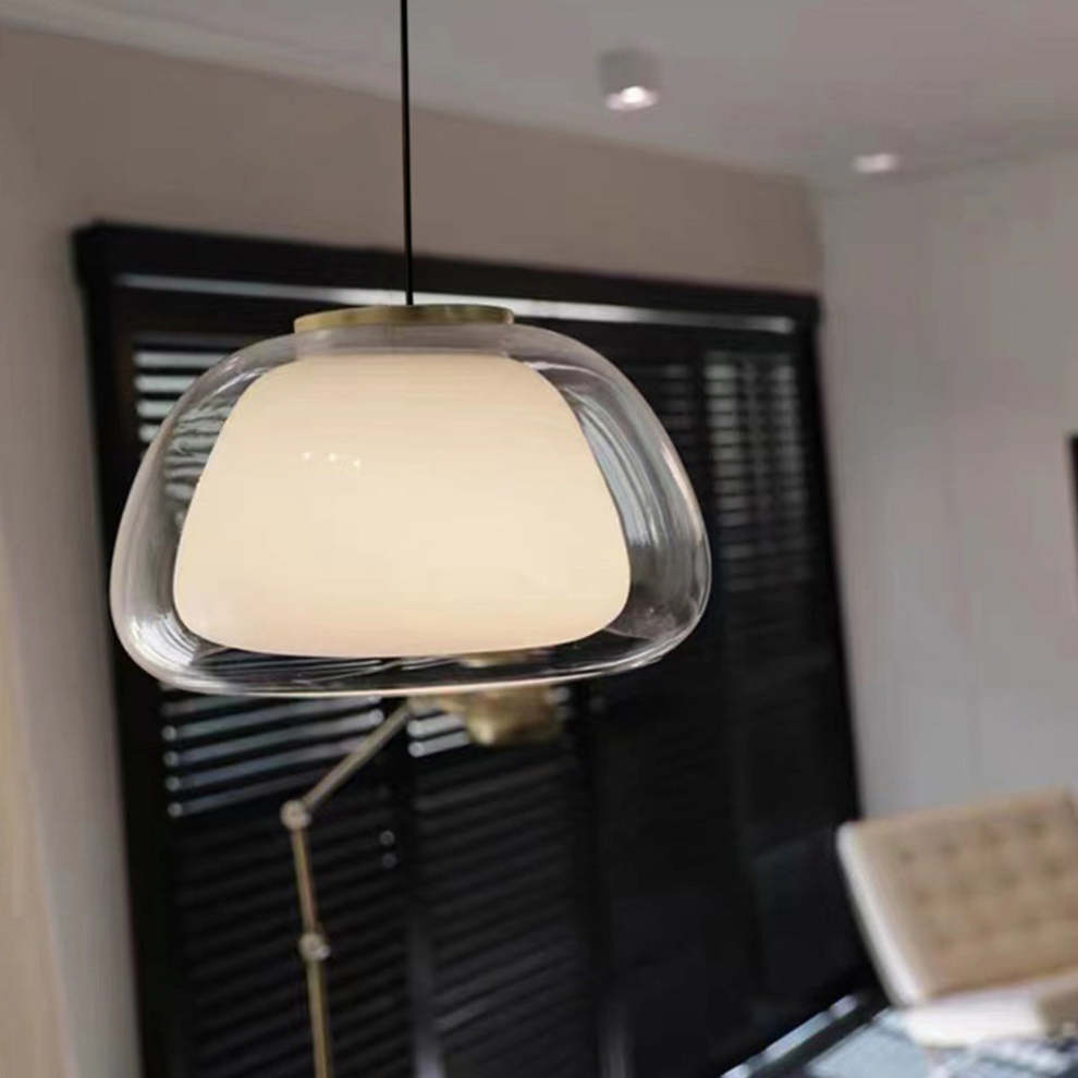 Elegante glazen hanglamp, jelly design, verfraait elke eet- of woonkamer.